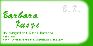 barbara kuszi business card